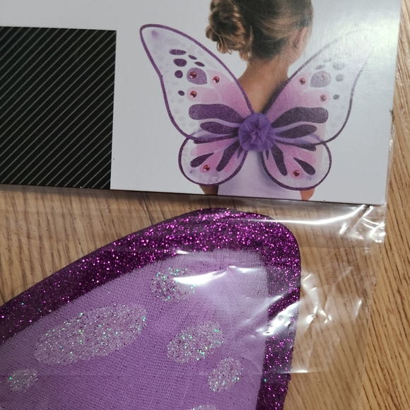 WAY TO CELEBRATE Child Purple Glitter Wings Costume - Picture 1 of 3